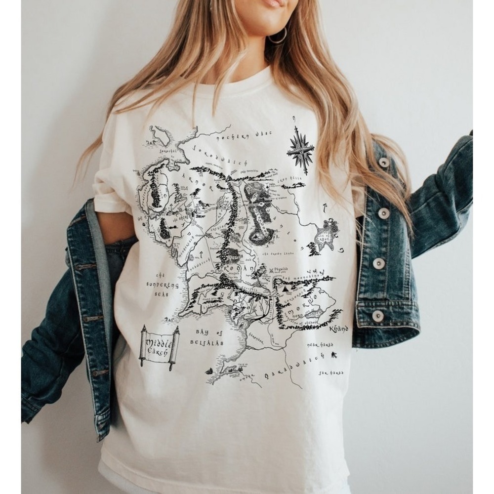 Middle Earth Map Tshirt Lotr The Hobbit Tshirt